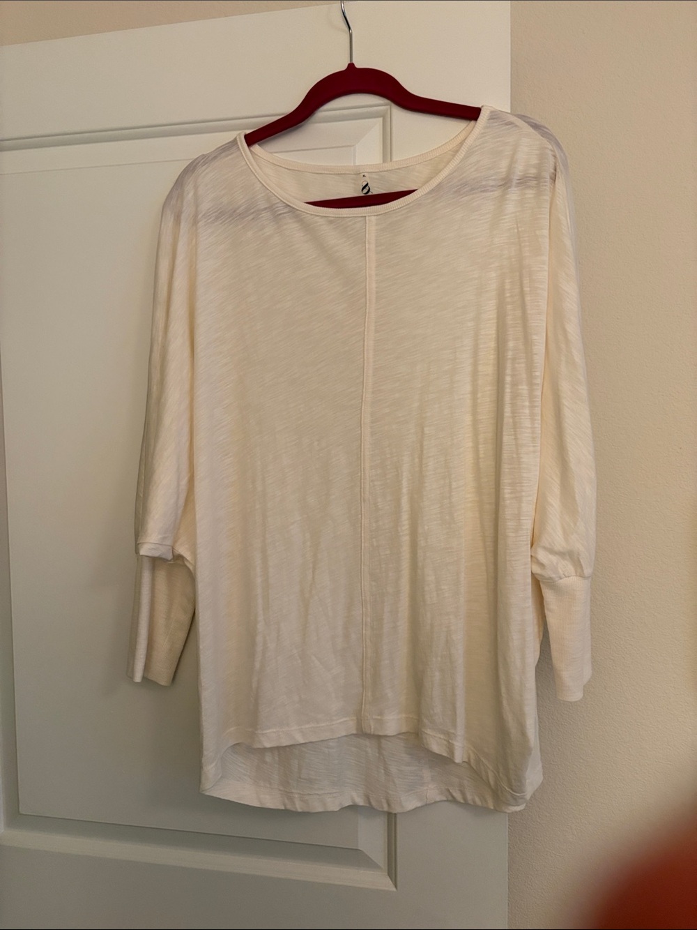 Lou & Grey Cream Long-Sleeve Slub Knit Top